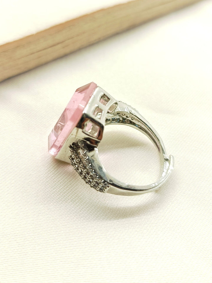 Pratyusha Pink American Diamond Finger Ring