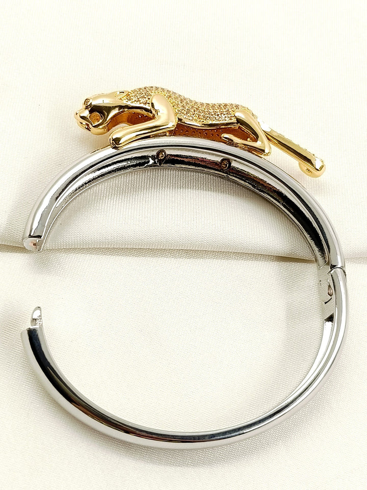 Akshat Silver Men’s Jaguar Bracelet &amp; Ring Combo - Dual Tone