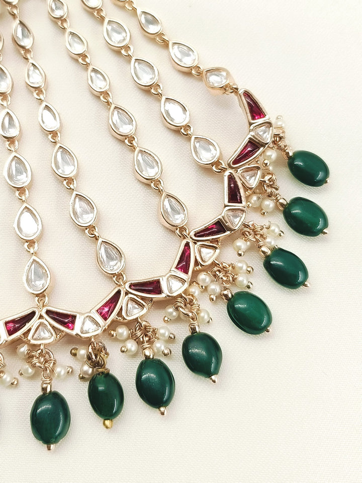 Razia R&G Kundan Necklace Set With Passa
