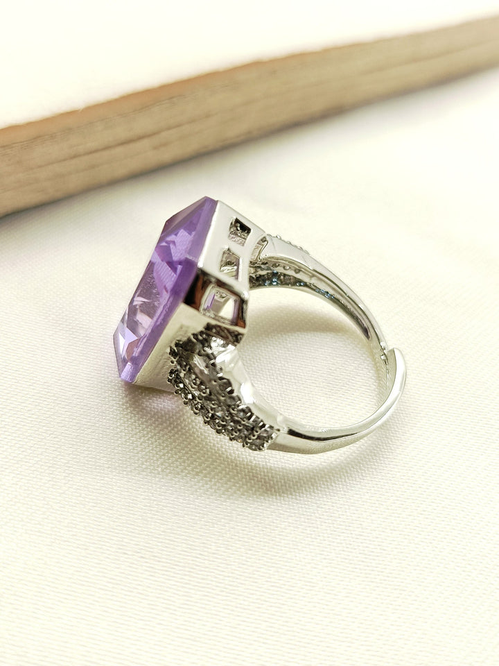 Samina Lavender American Diamond Finger Ring