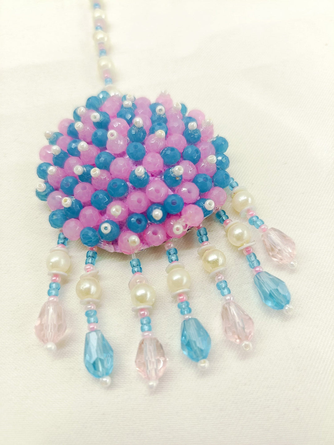 Tanisha Pink & Blue Handmade Maangteeka