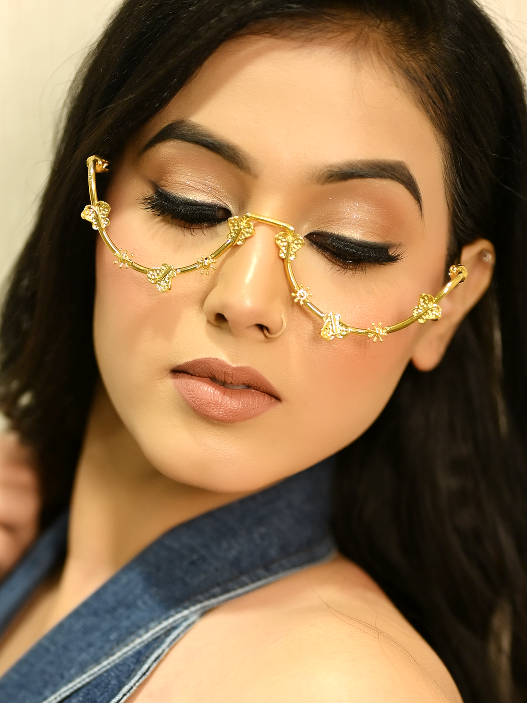 Emily Handmade Metal Goggle Frame - Gold Plated Brass