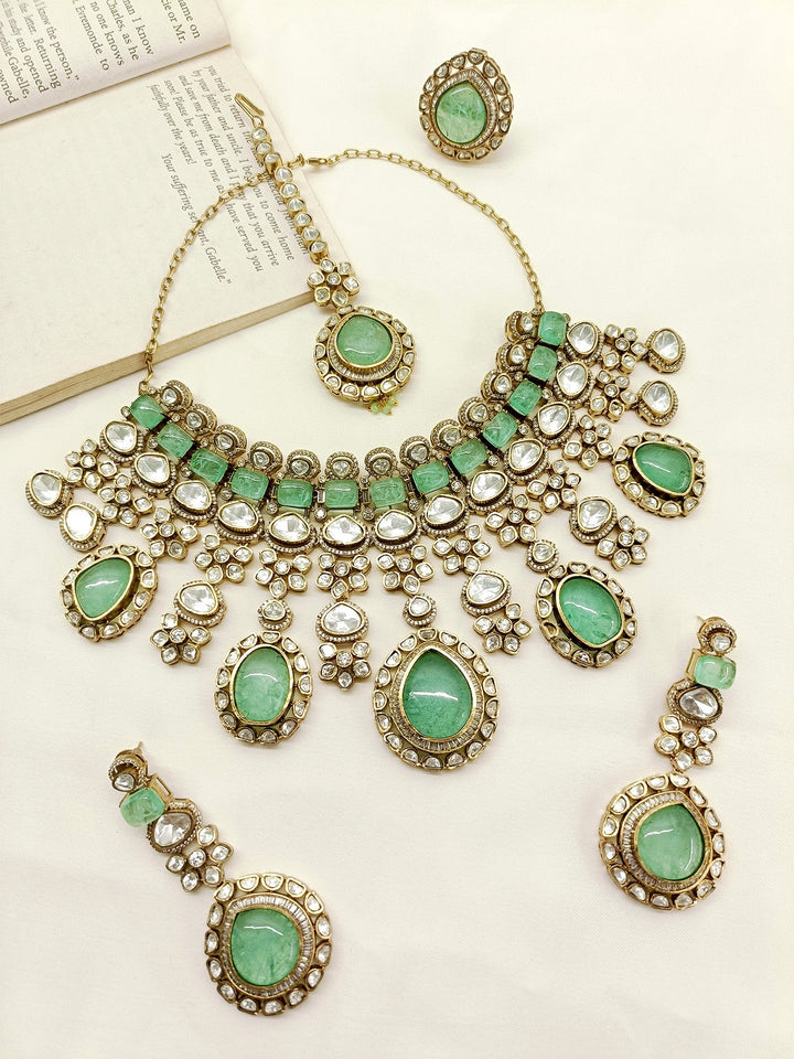 Madah Mint Green Victorian Necklace Set