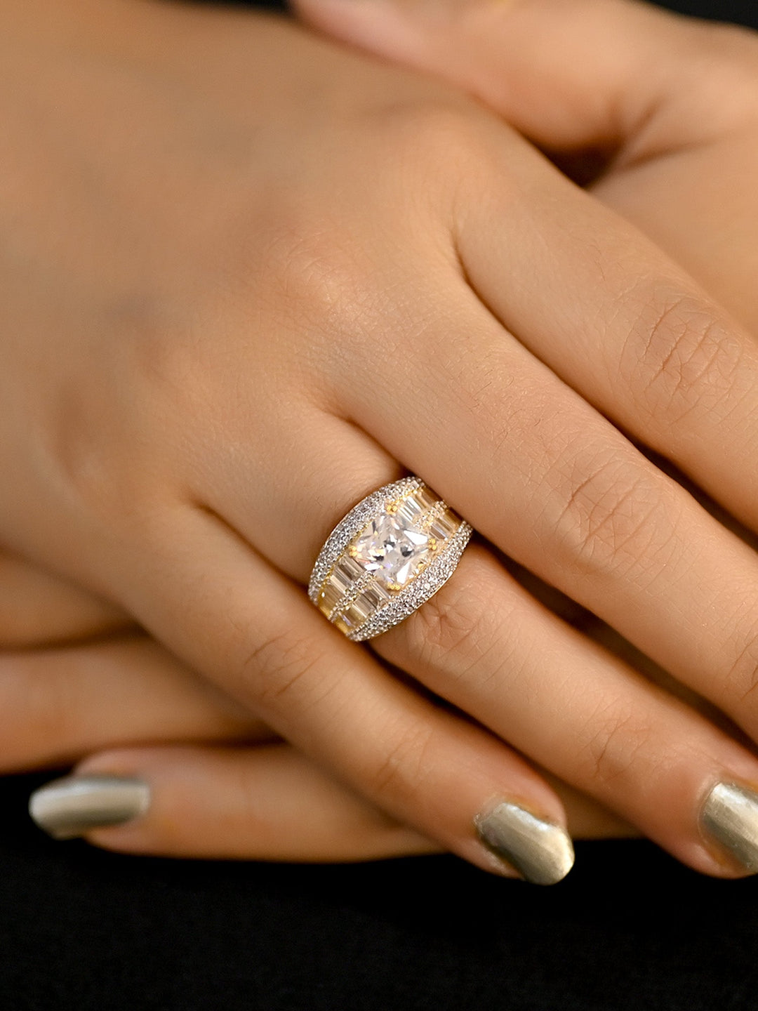 Naziha American Diamond Finger Ring