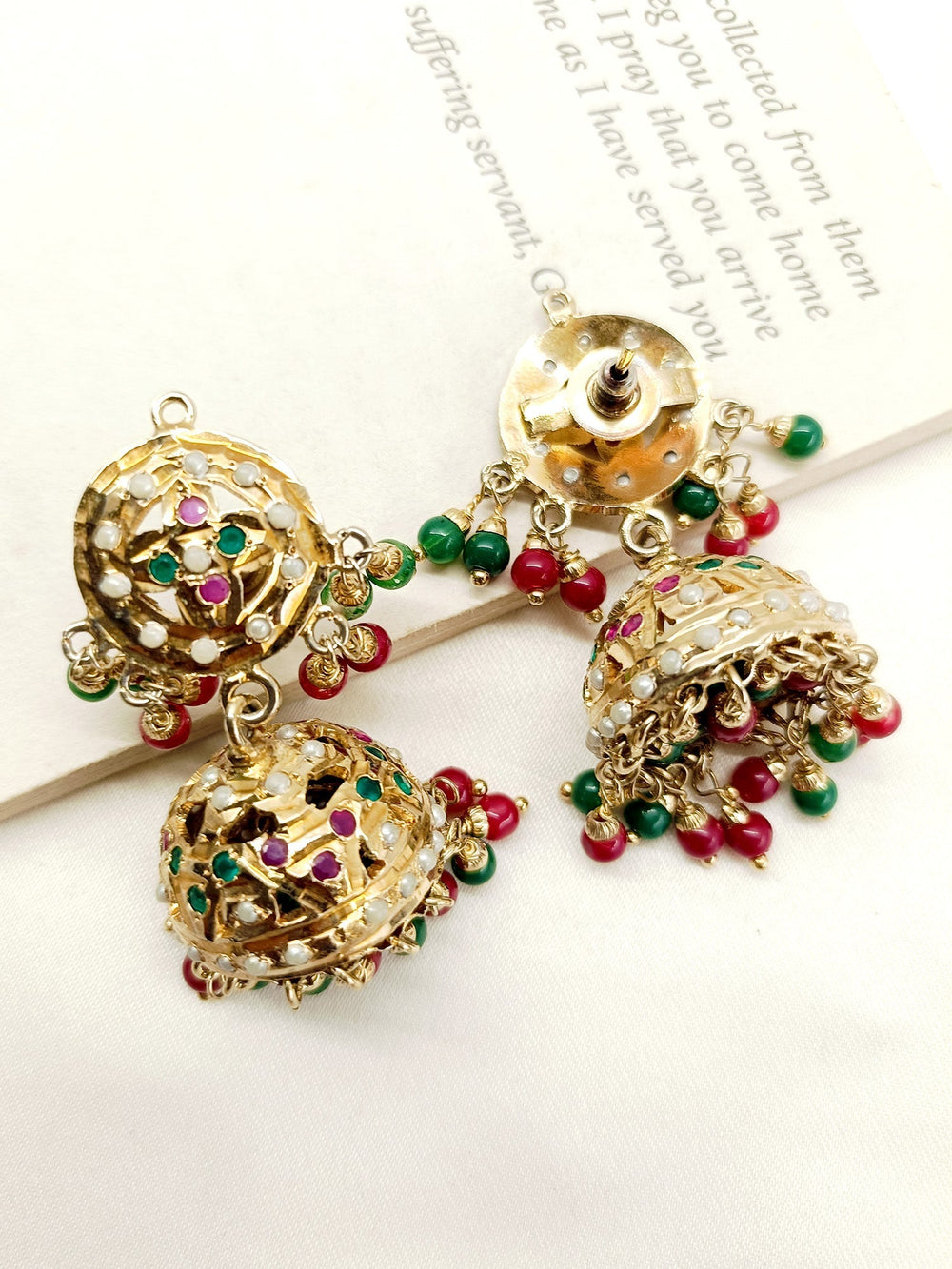 Fatemah Ruby & Green Jadau Jhumki