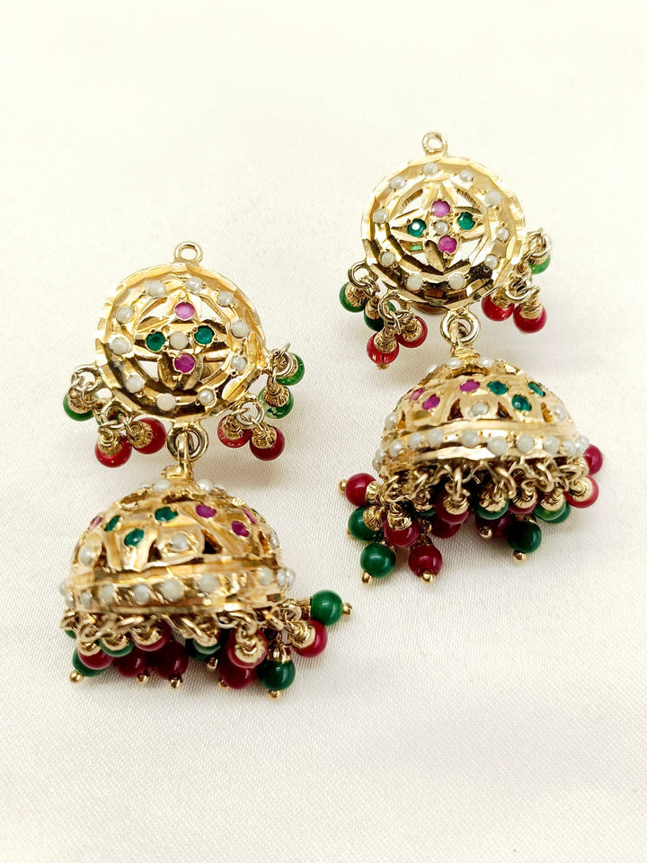 Fatemah Ruby & Green Jadau Jhumki