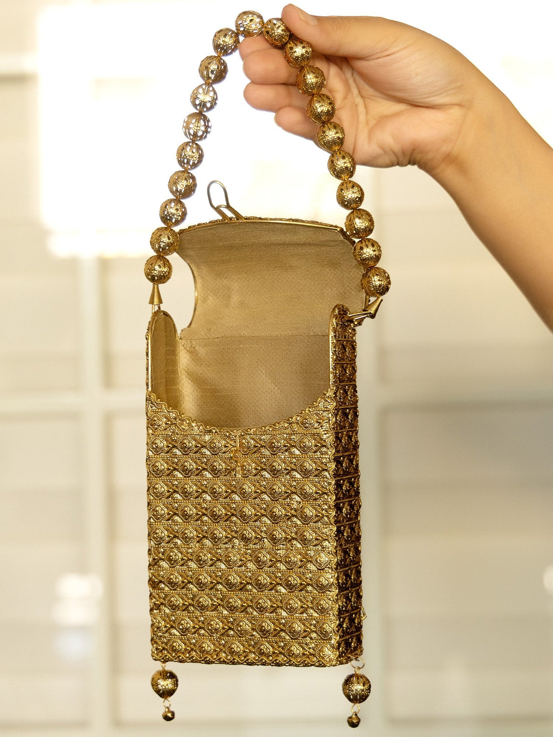 Kiran Ruby Golden Mobile Pouch