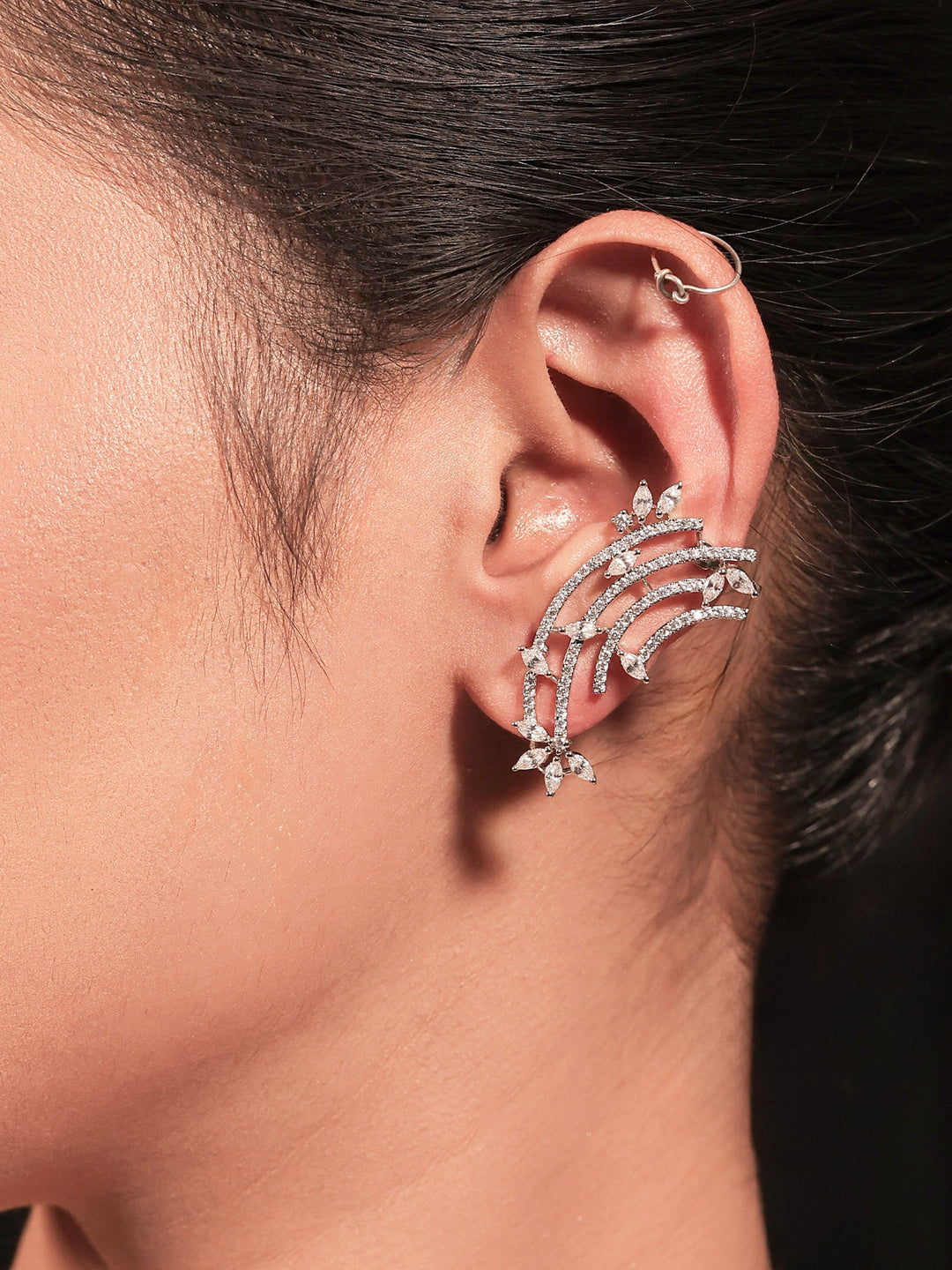 Zaina White American Diamond Earring