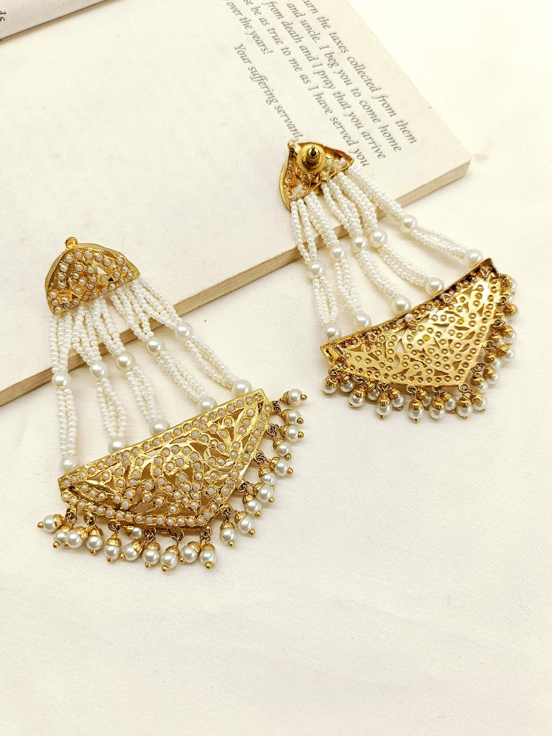 Tasneem Gold Plated Jadau Earrings