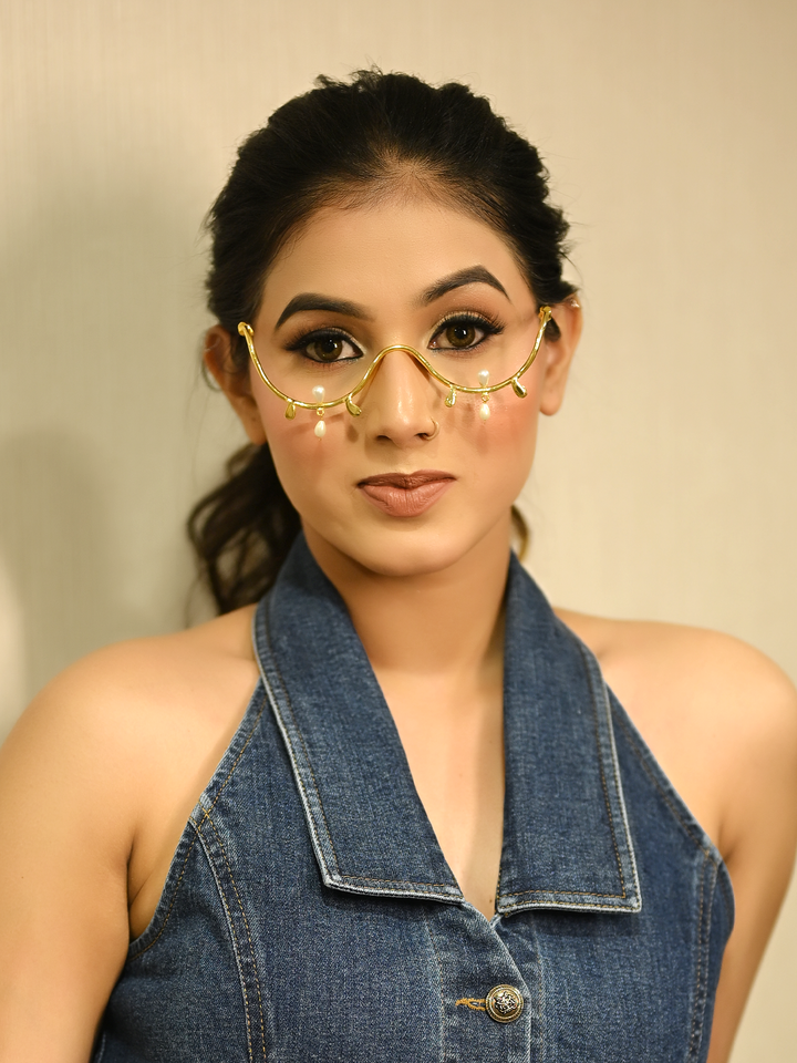 Brielle Handmade Metal Goggle Frame - Gold-Plated Brass
