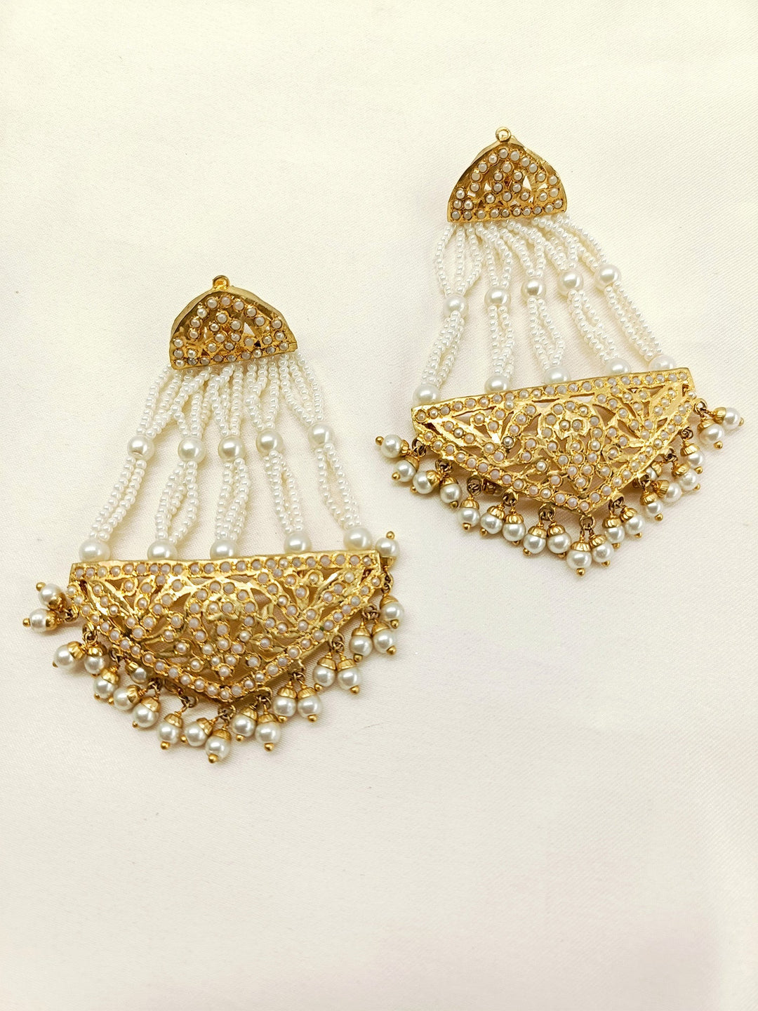 Tasneem Gold Plated Jadau Earrings