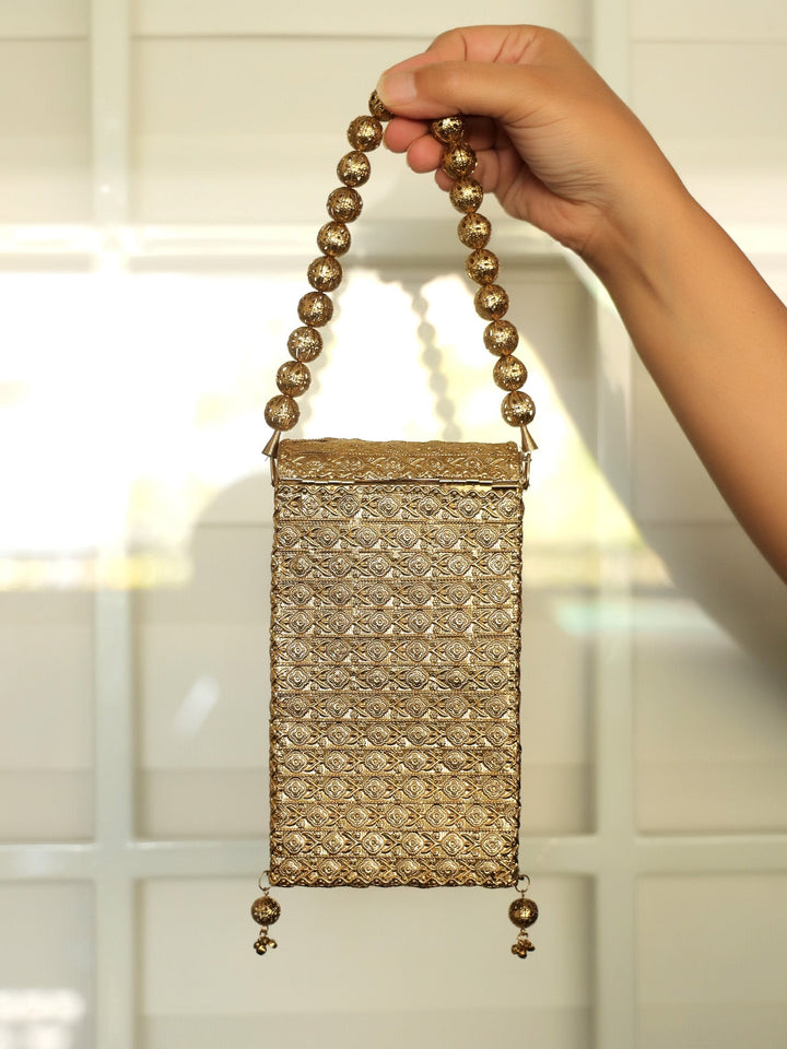 Saavi Green Golden Mobile Pouch