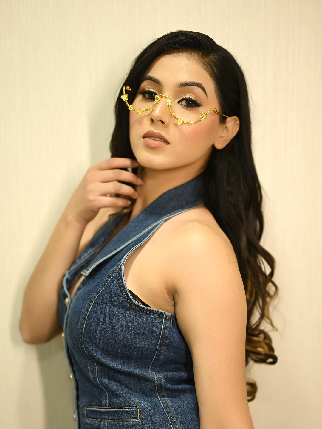 Emily Handmade Metal Goggle Frame - Gold Plated Brass