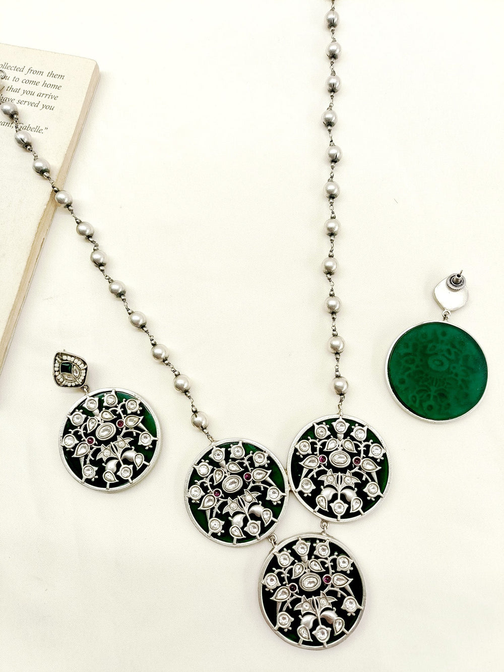 Sahira Green Oxidized Necklace Set