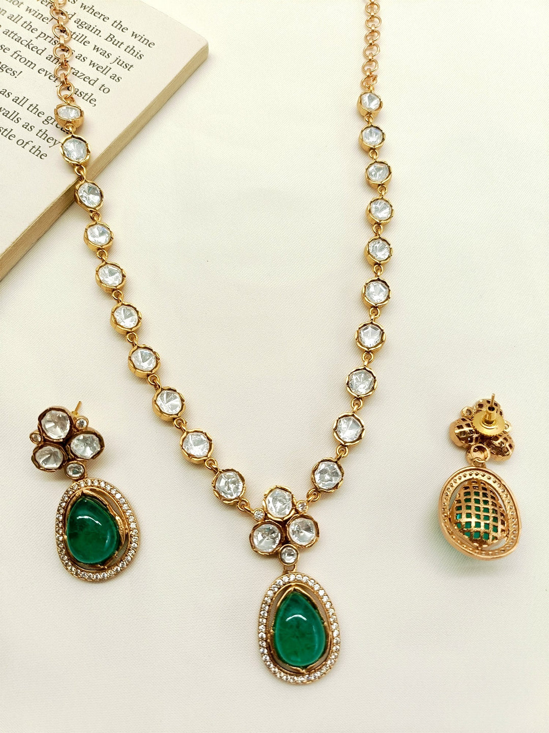 Chaya Emerald Kundan Necklace Set