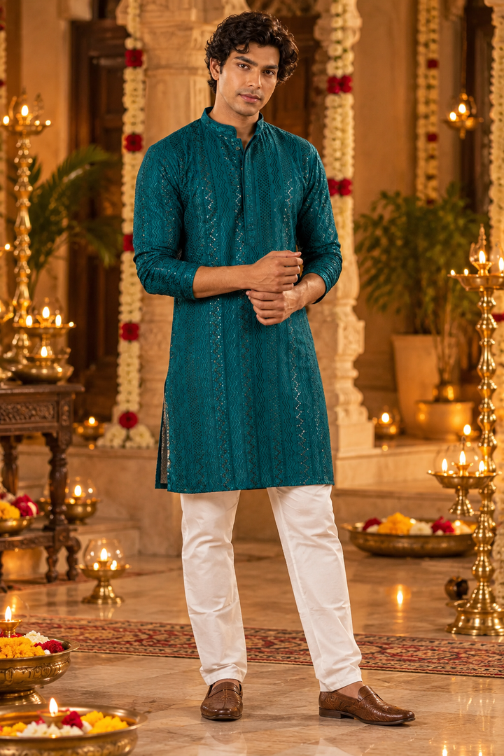 Pista Green Rayon Kurta