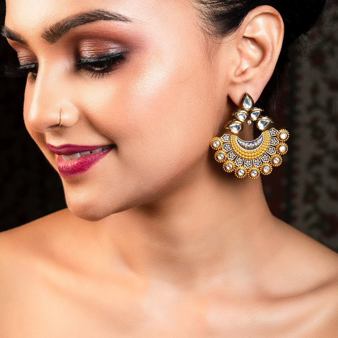 Anuja Gold Plated Kundan Earrings