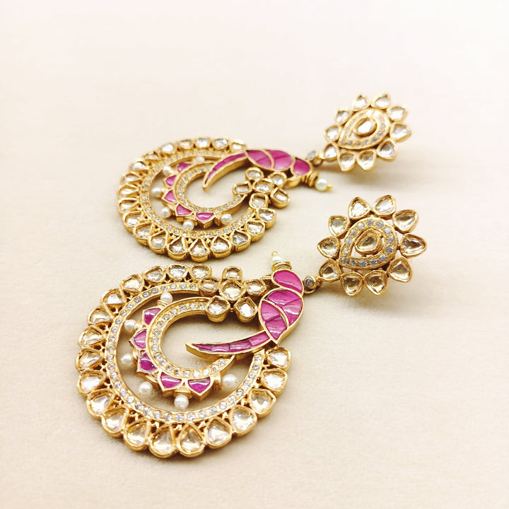 Ankita Ruby Gold Plated Pachi Kundan Earrings