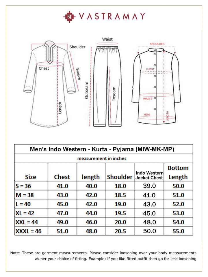 Men's Turquoise And Black Viscose Sherwani Set