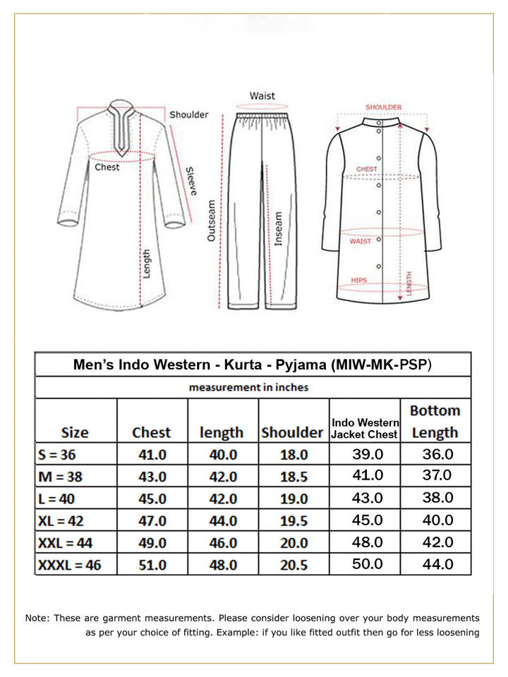 Men's Pink Mirror Indo Western Sherwani With Kurta Pyjama Set