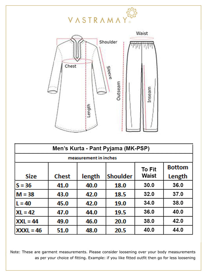 Sarvati Men's Mustard Solid Kurta with Pyjama Set