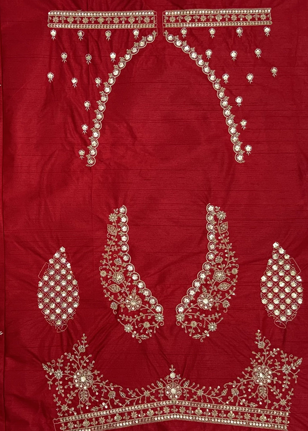 Maroon Red Banarasi Silk Bridal Lehenga Choli with Intricate Royal Embellishments