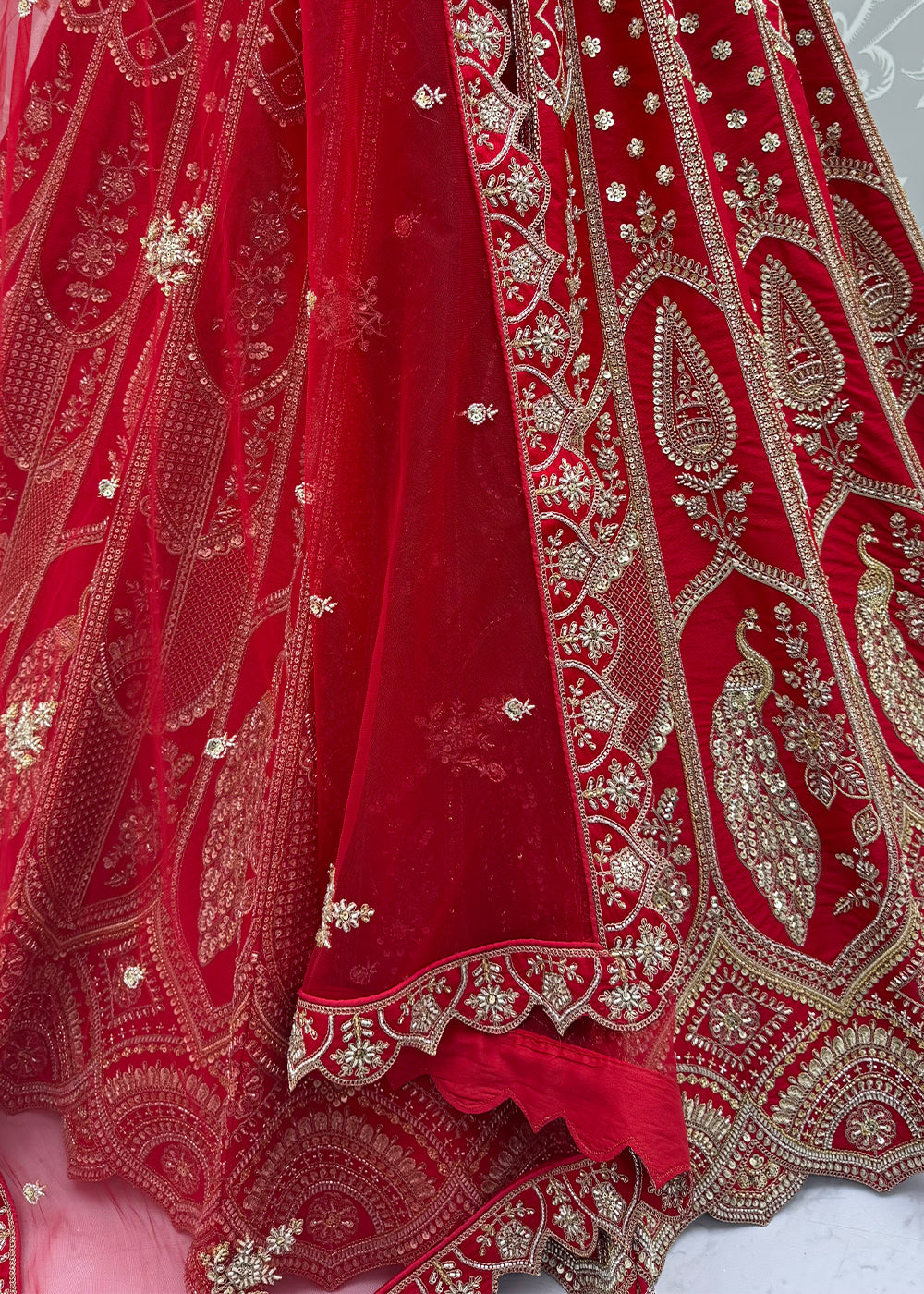 Maroon Red Banarasi Silk Bridal Lehenga Choli with Intricate Royal Embellishments
