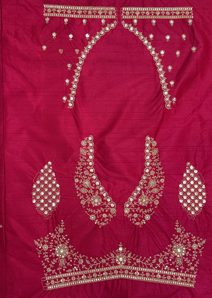 Magenta Pink Banarasi Silk Bridal Lehenga Choli with Intricate Royal Embellishments