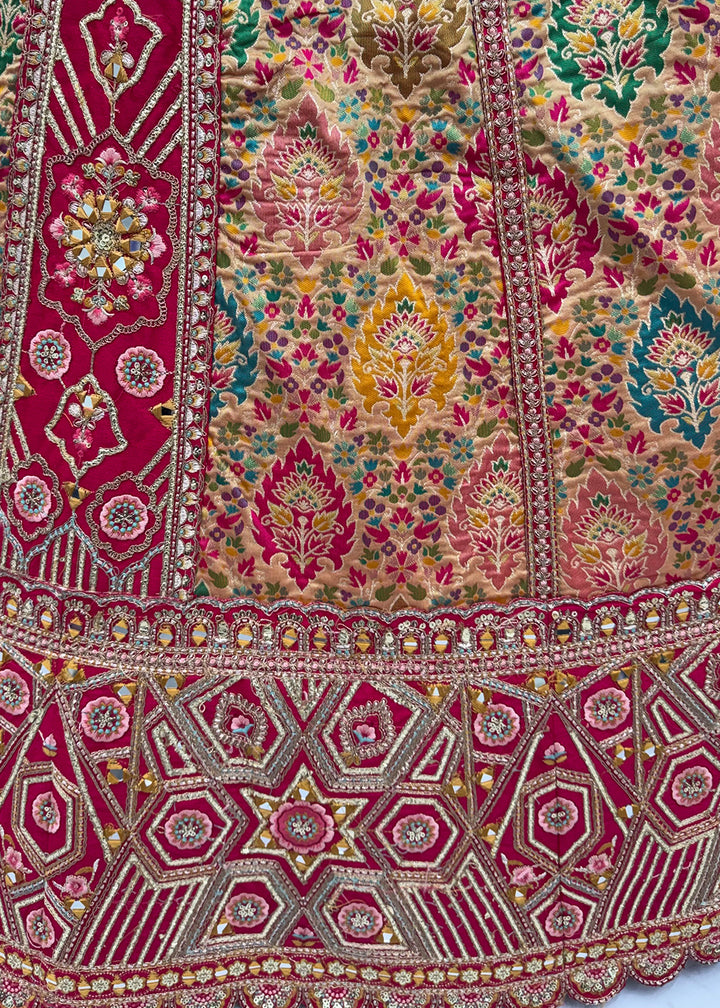 Magenta Pink Banarasi Silk Bridal Lehenga Choli with Intricate Resham &amp; Zari Detailing