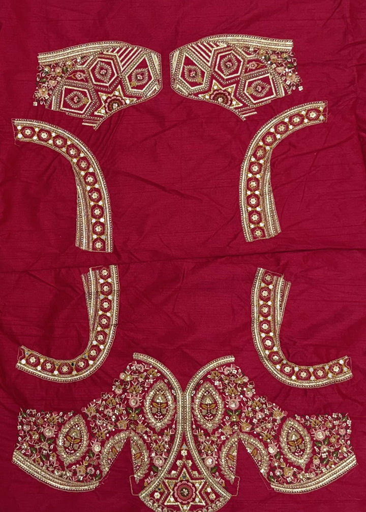 Cerise Pink Pink Banarasi Silk Bridal Lehenga Choli with Intricate Resham &amp; Zari Detailing