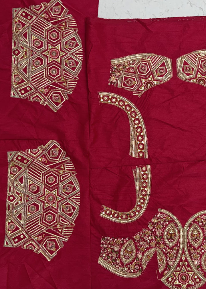 Cerise Pink Pink Banarasi Silk Bridal Lehenga Choli with Intricate Resham &amp; Zari Detailing