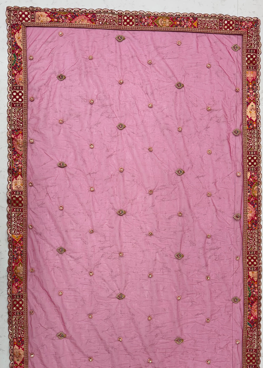 Cerise Pink Pink Banarasi Silk Bridal Lehenga Choli with Intricate Resham &amp; Zari Detailing