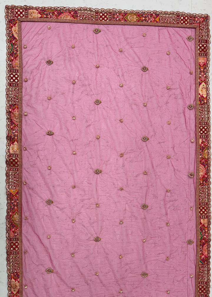 Cerise Pink Pink Banarasi Silk Bridal Lehenga Choli with Intricate Resham &amp; Zari Detailing