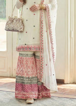 Cream White Georgette Palazzo Suit with Thread & Sequin Work