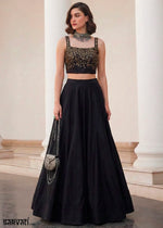 Midnight Black Soft Silk Lehenga Choli with Contemporary Styling