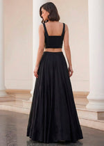 Midnight Black Soft Silk Lehenga Choli with Contemporary Styling