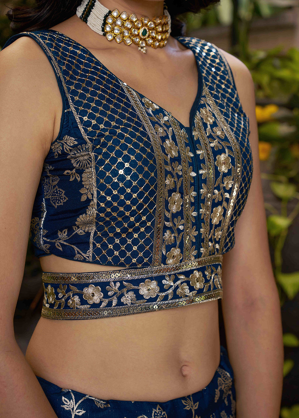 Dove Blue Jacquard Dola Silk Lehenga Choli with Rich Zari Embroidery