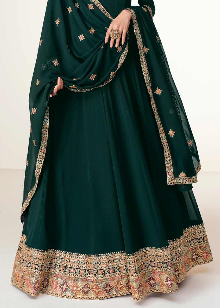 Castleton Green Anarkali Dress in Georgette with Exquisite Embroidery