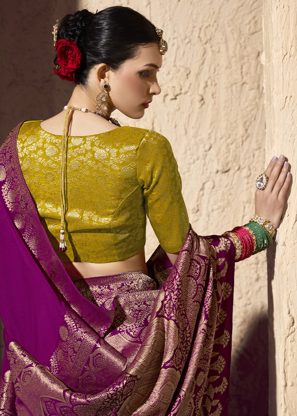 Lollipop Purple Viscose Silk Saree with Rich Zari Weaving