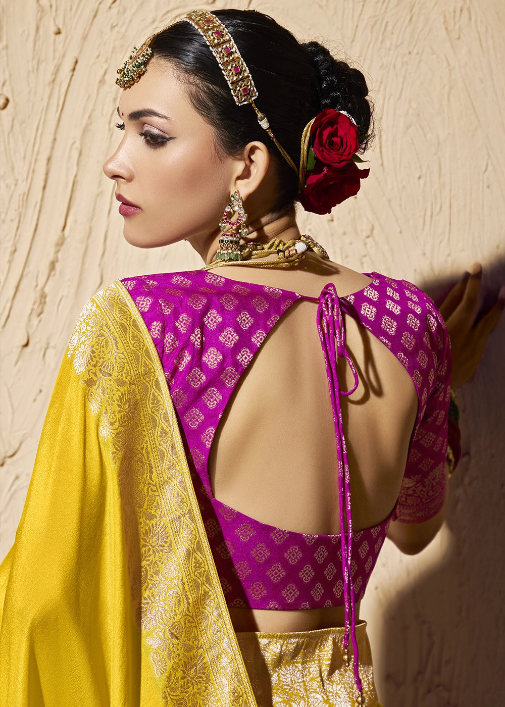 Aureolin Yellow Viscose Silk Saree with Rich Zari Weaving