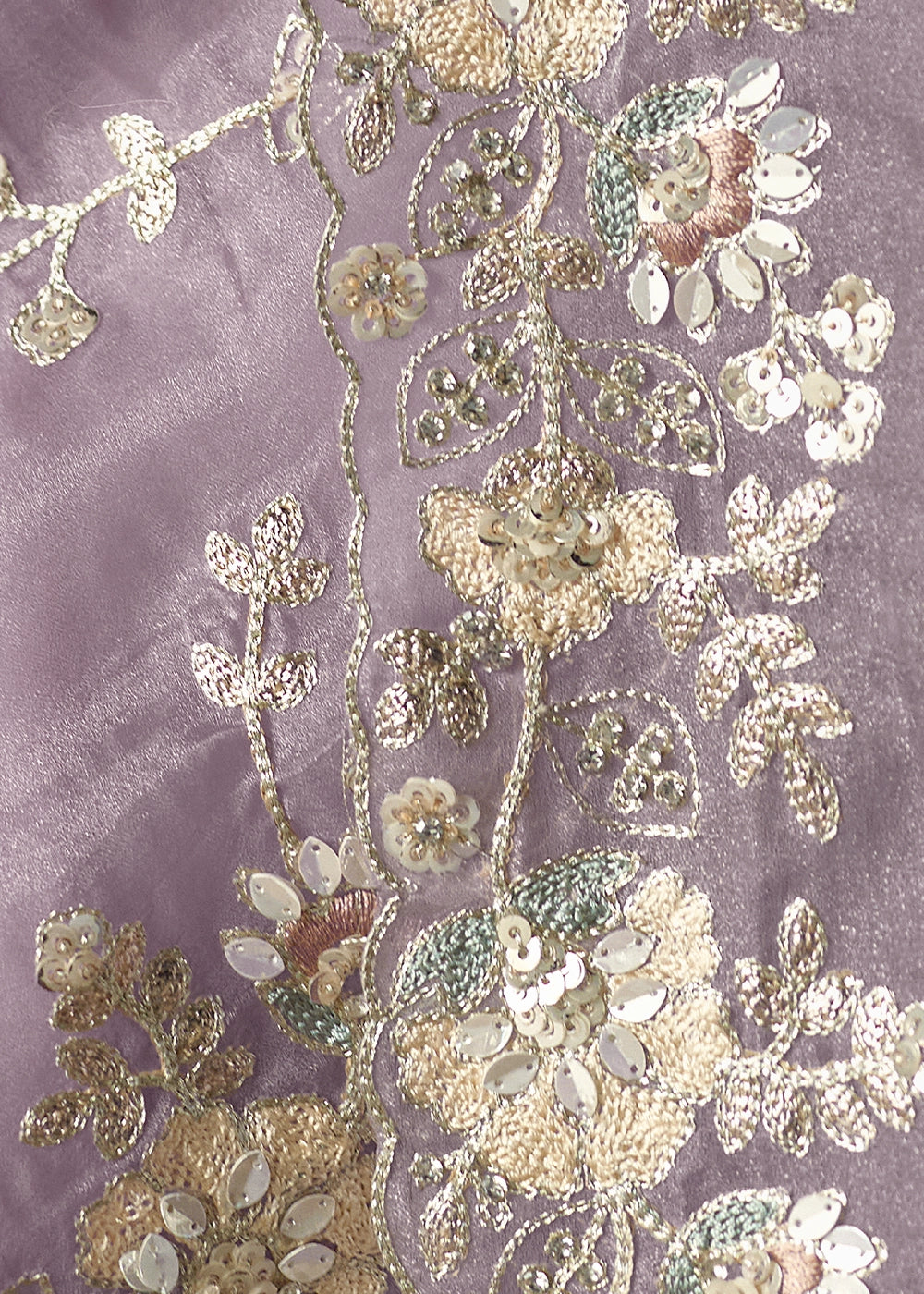 Thistle Purple Designer Tissue Saree with Elegant Sequin & Stone Detailing