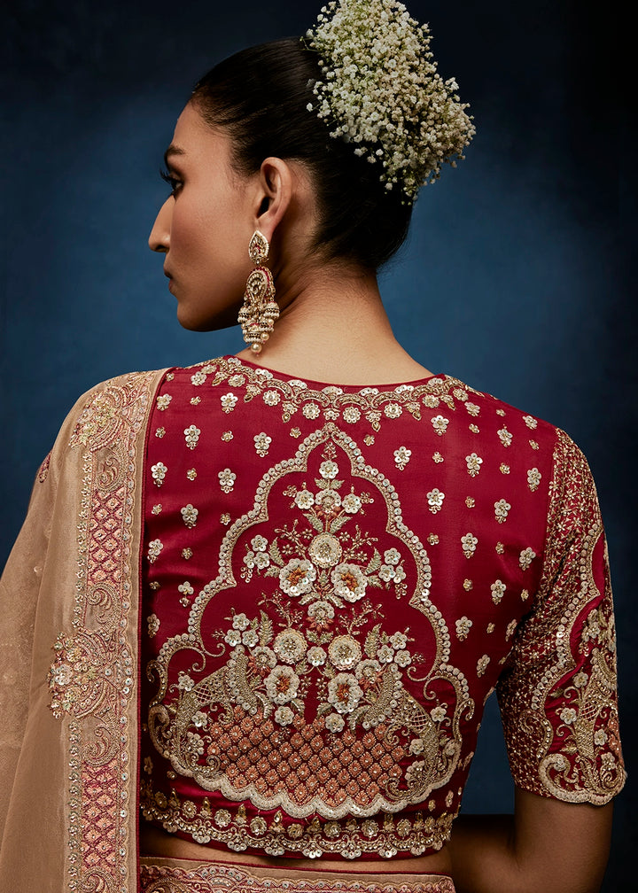 Light Brown Tissue Designer Saree with Embellished Blouse