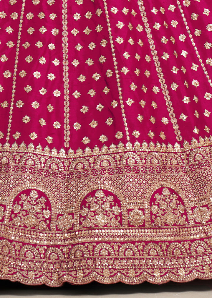 Barbie Pink Banarasi Silk Lehenga Choli with Heritage Zari & Sequin Embroidery