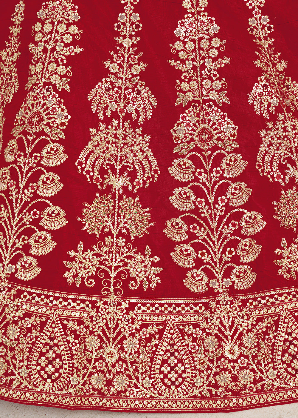 Maroon Red Banarasi Silk Lehenga Choli with Exquisite Floral Zari Detailing