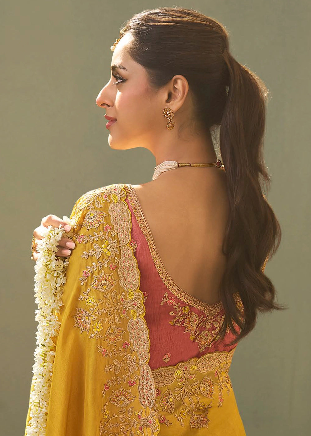 Aureolin Yellow Uppada Silk Saree with Delicate Embroidered Detailing