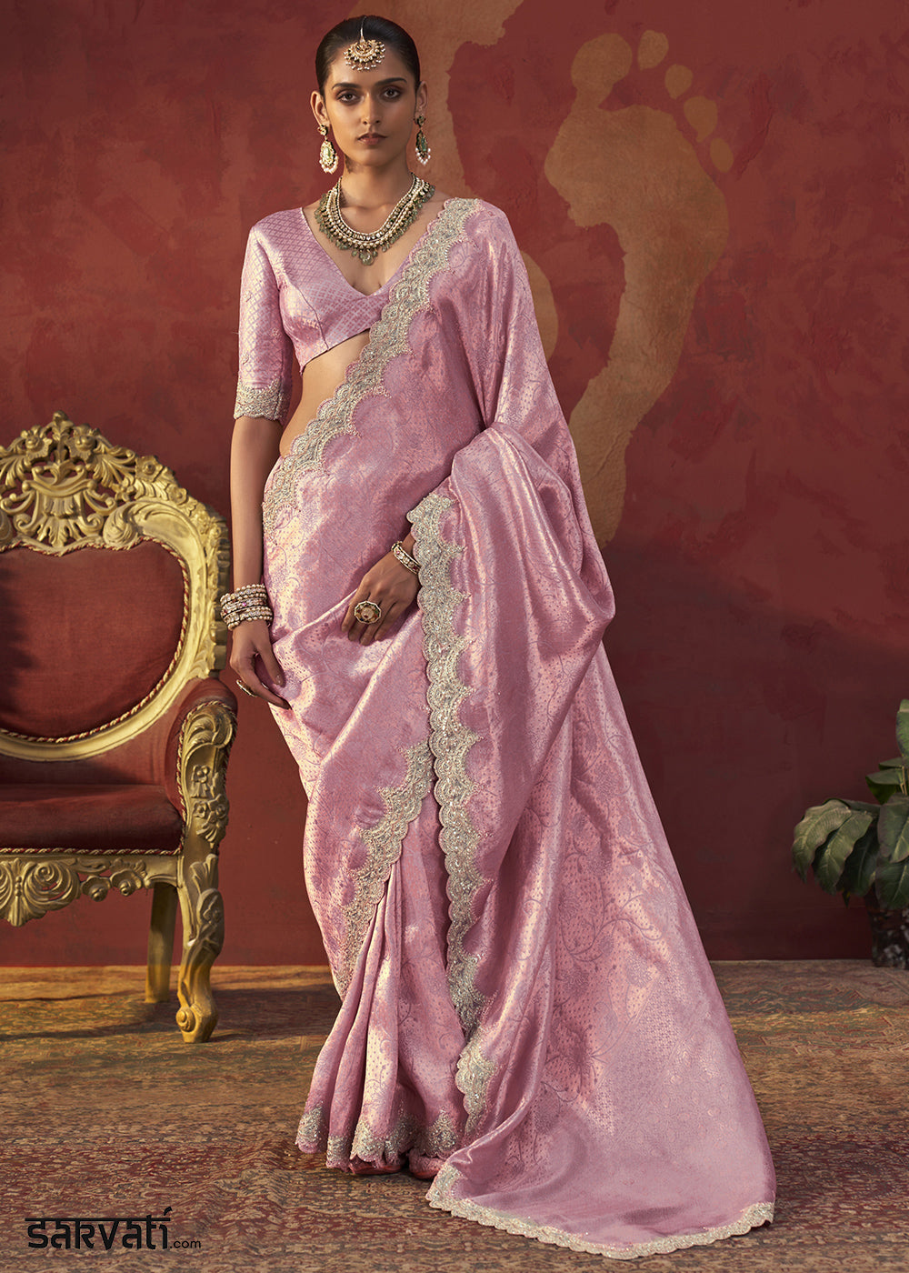 Pinkish Purple Viscose Silk Saree with Refined Woven Artistry