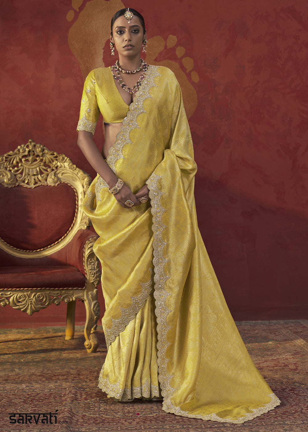 Light Yellow Viscose Silk Saree with Refined Woven Artistry