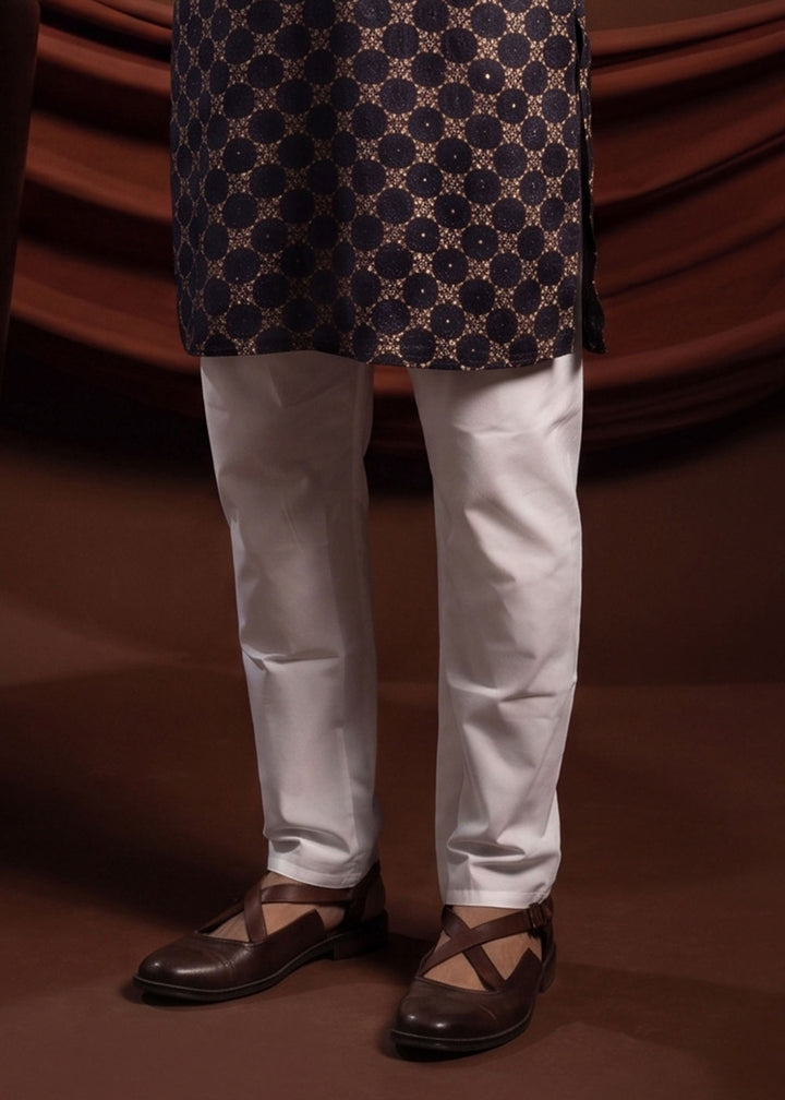 Eggplant Purple Rayon Kurta with Mosaic Floral Motifs