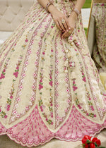 Parchment White Tissue Lehenga Choli with Handcrafted Floral & Sequin Work