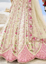Parchment White Tissue Lehenga Choli with Handcrafted Floral & Sequin Work
